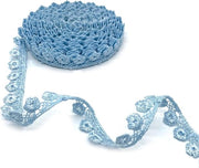 Accessori Decorativi per Bordatura - Decostof Kant Lint 15 mm - Accessori per Cucito Decorativo (Azzurro) - Kant Stoffa Fiori