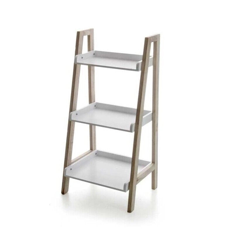 MAURY'S SCAFFALE IN LEGNO BIANCO DA BAGNO CON 3 RIPIANI 36X29X74 CM