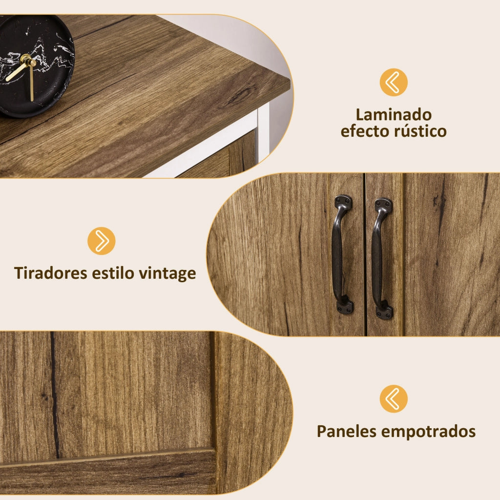 Armadio Battente con Cassetti e Ripiani ¨C Zephmum ¨C Marrone 78.5x39x89.4 cm