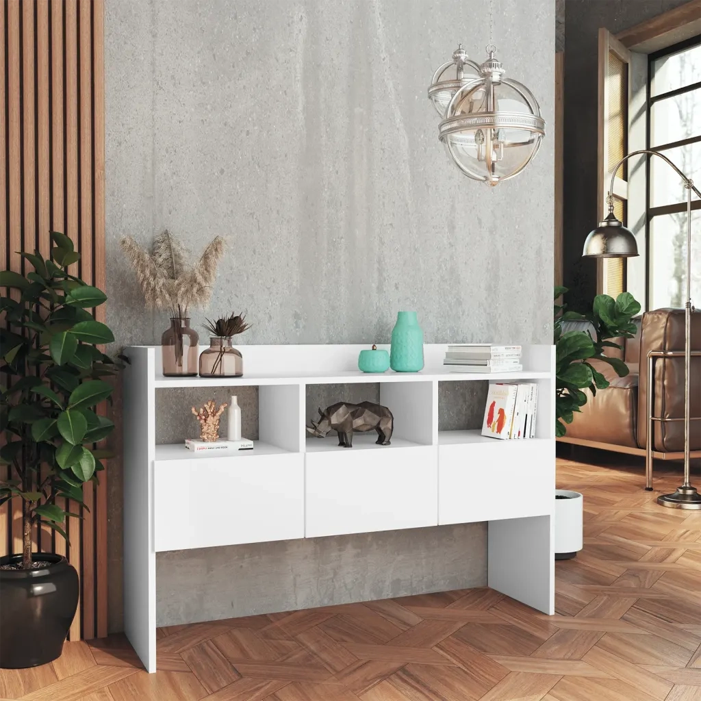 Credenza | Madia | Buffet da pranzo | Armadio da pranzo Bianca 120x30,5x70 cm in Legno Multistrato