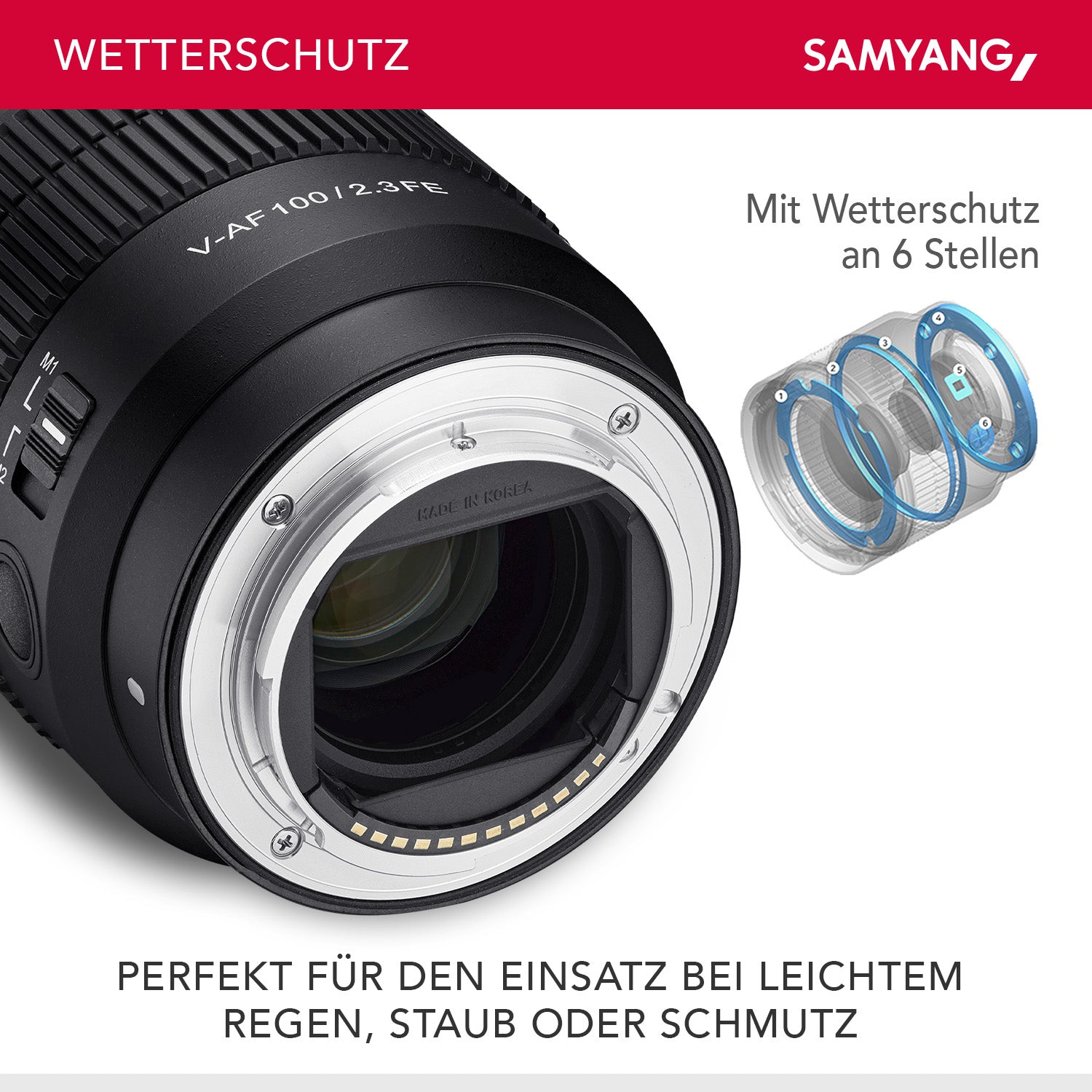 Obiettivo video V-AF 100 mm T2,3 FE compatibile con Sony E, per videocamera, con autofocus risoluzione 8K e lampada Tally, alta intensità luminosa per full-frame e APS-C