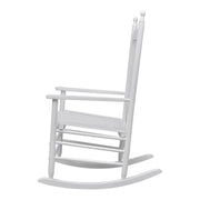 Sedia a Dondolo | Sedia da Giardino | Sedie da Esterno con Sedile Curvo Bianco in Legno