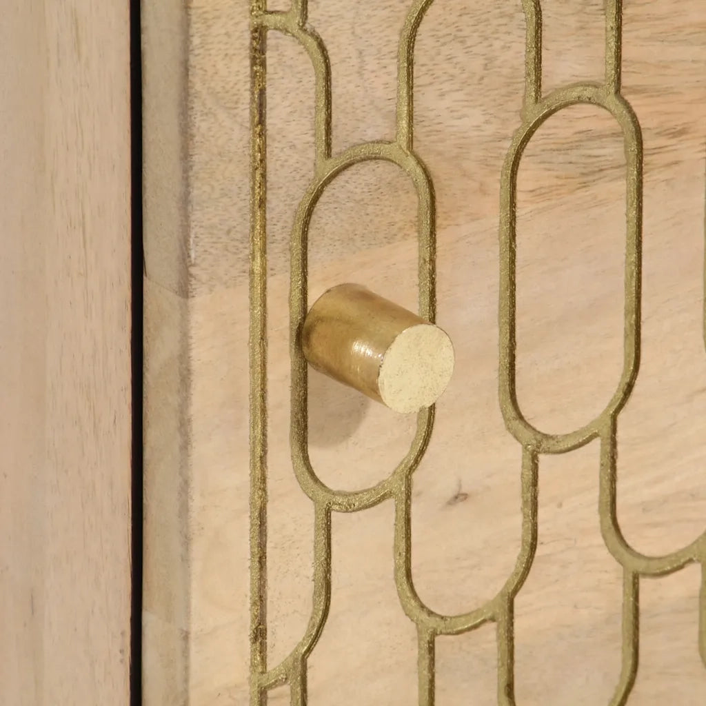 Comodini 2pz 40x33x46 cm in Legno Massello di Mango 358245