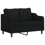 Divano | Divano da soggiorno | Sofa a 2 Posti Nero 120 cm in Tessuto