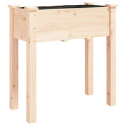 Fioriera rialzata per piante fiori e terrazze con rivestimento 71 x 37 x 76 cm legno massello di abete marrone 02_0038141