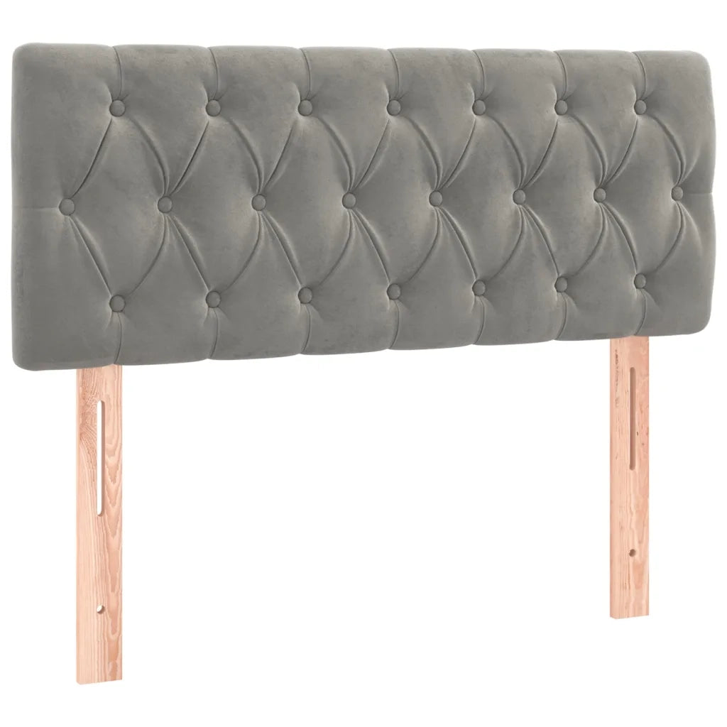 Testiera-Testata Decorativa Grigio Chiaro 100x7x78/88 cm in Velluto