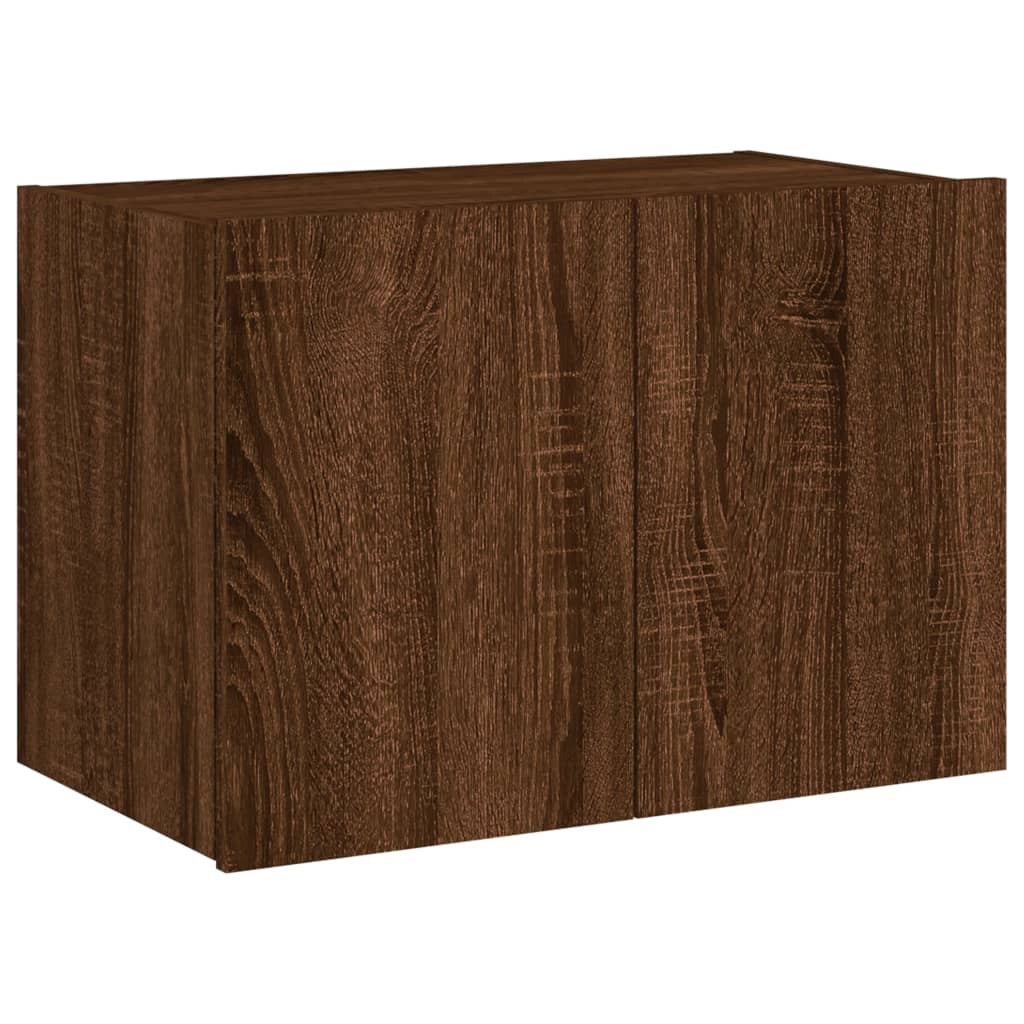 Mobile TV multimediale scaffale TV credenza mobile TV sala da pranzo soggiorno parete attrezzata per camera da letto con luci LED rovere 60 x 35 x 41 cm marrone 02_0027956