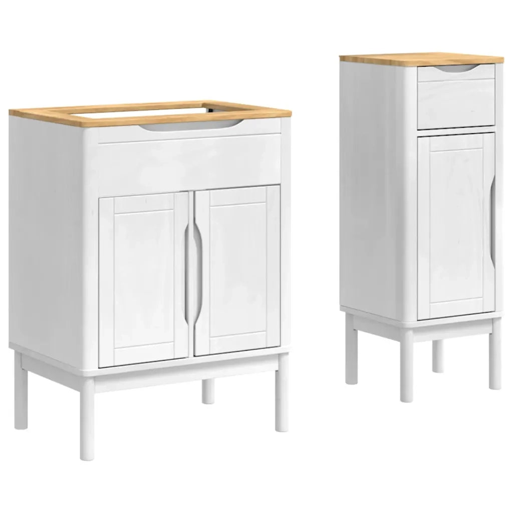 Set di mobili per il bagno con cassetto FLORO 2 pcs Bianco 3385880