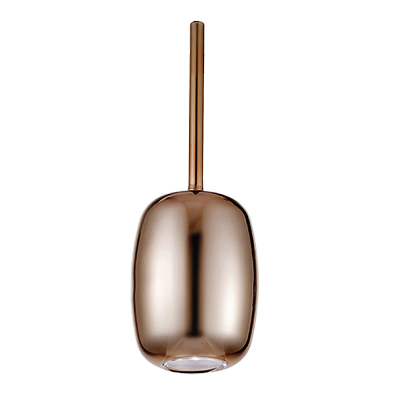 GIOIA Sospensione in Vetro Pirex Finitura Bronzo Lucido attacco G9 33W IP20 - Rossini Group - Lampada di design ovale sabbiata