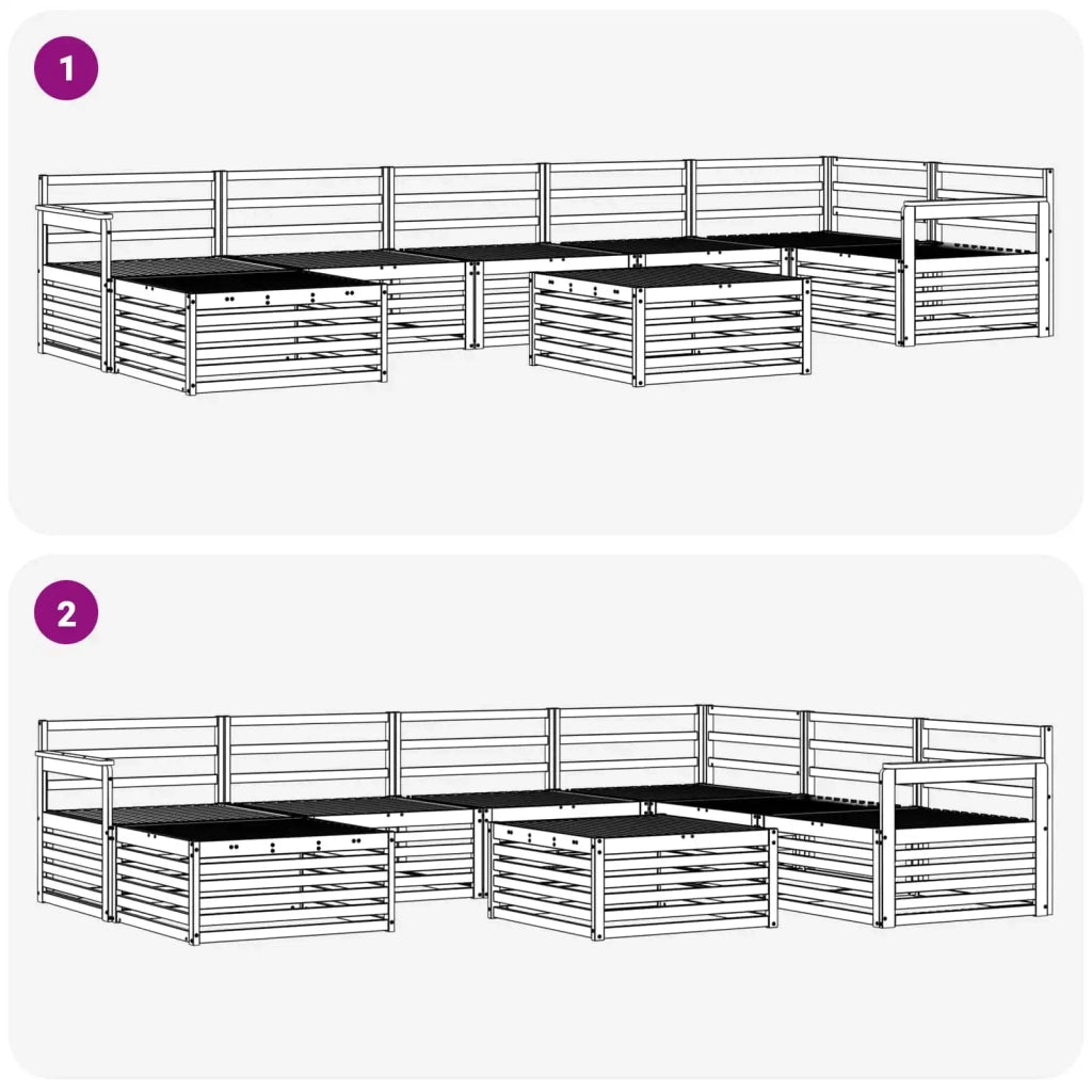 Set di divani da esterno 8 pcs Naturale 3373844