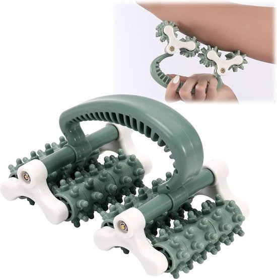 Strumenti per massaggi - Bastoni per massaggi - Rolli fasciali per le gambe - Strumenti per migliorare la circolazione sanguigna nei muscoli - Massaggio del tessuto connettivo profondo per rilassamento (adatto per schiena, collo, spalle e vita) - Verde