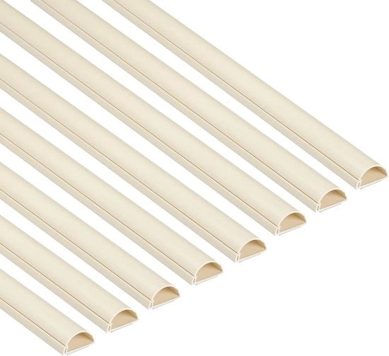 Sostituto di protezione cavo a forma di mezza luna - 8 pezzi, protezione cavo per cavi TV - 30mm x 15mm x 1 metro di lunghezza