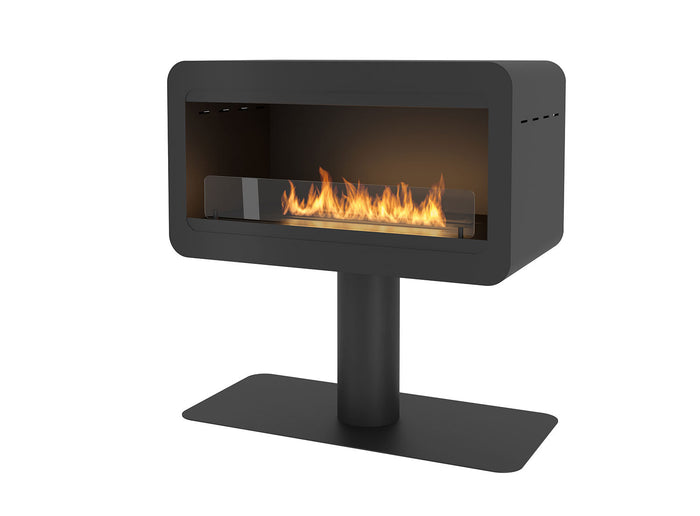 Camino a Bioetanolo da Pavimento 82x44 cm Inecco Nero con Vetro