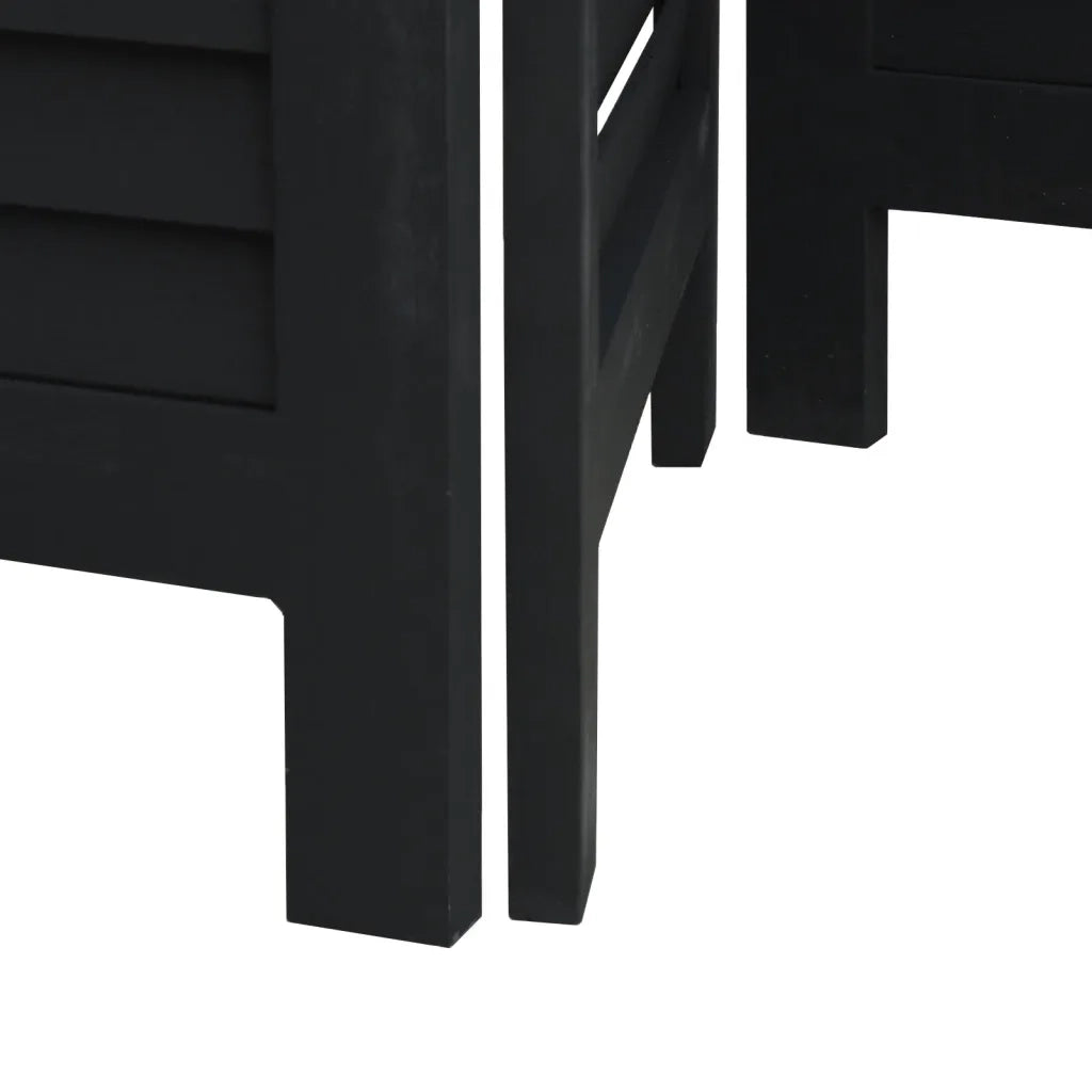 vidaXL Divisorio Ambienti 5 Pannelli Nero Legno Massello di Paulownia