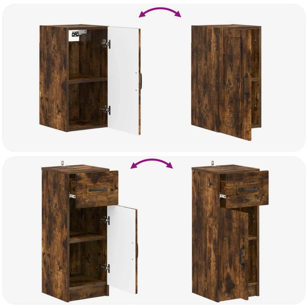 Set di armadietti da bagno in 3 pezzi UTRECHT Rovere Fumo 3417815