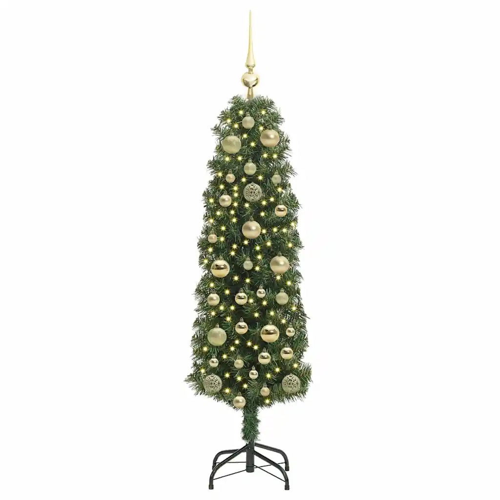 Albero di Natale Artificiale-Albero Natalizio con 150 LED Verde 150 cm 143827