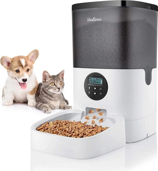 Voerautomaat 4L | Automatico nutrimento per gatti e cani con timer programmabile & funzione di registrazione 10s, 1-4 pasti al giorno per piccoli/medi animali domestici