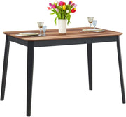- Tavolo da pranzo in legno, rettangolare da cucina, arredamento moderno per sala da pranzo (noce e nero)
