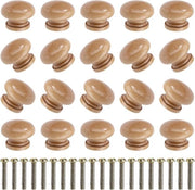 Imposte di carico - maniglie in legno rotonde con viti - set da 20 pezzi 30mm (smaltate)