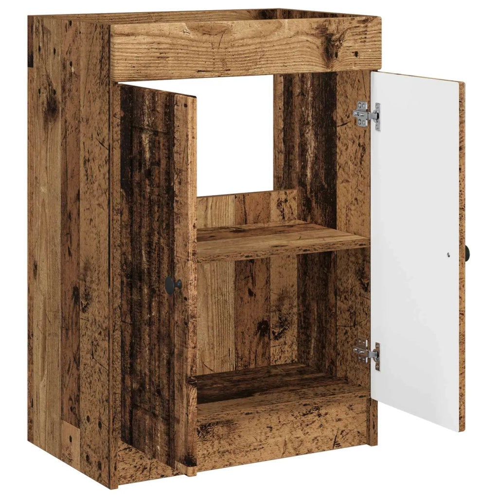 Mobiletto da bagno sotto il lavello Legno antico 890052