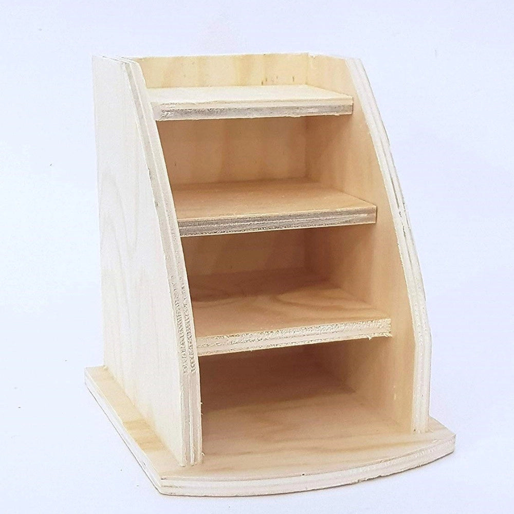 Trade Shop - Portapenne 3 Scomparti Orizzontali Legno  63818 Organizer Cosmetici Make Up -