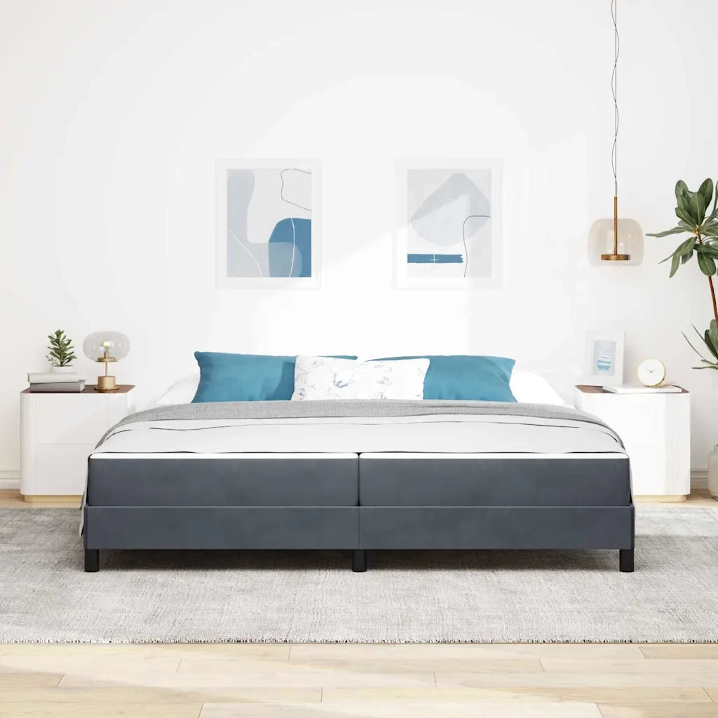 vidaXL Letto box spring con materasso Grigio scuro 200 x 200 cm