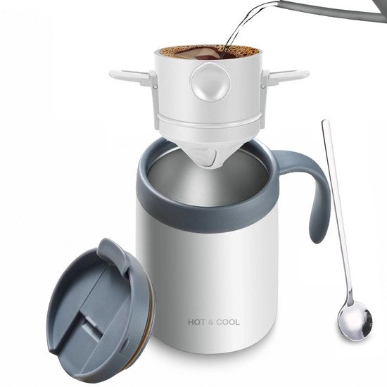 Macchina da Caffè da Campeggio 16oz - Set di Servizio per Inservire / Kit di Caffè da Campeggio / Set di Caffè per Viaggi / Kit di Caffè per Campeggio - Ideale per l'Uso all'Aperto e per le Vacanze - Bianco

Specifiche tecniche: 16oz