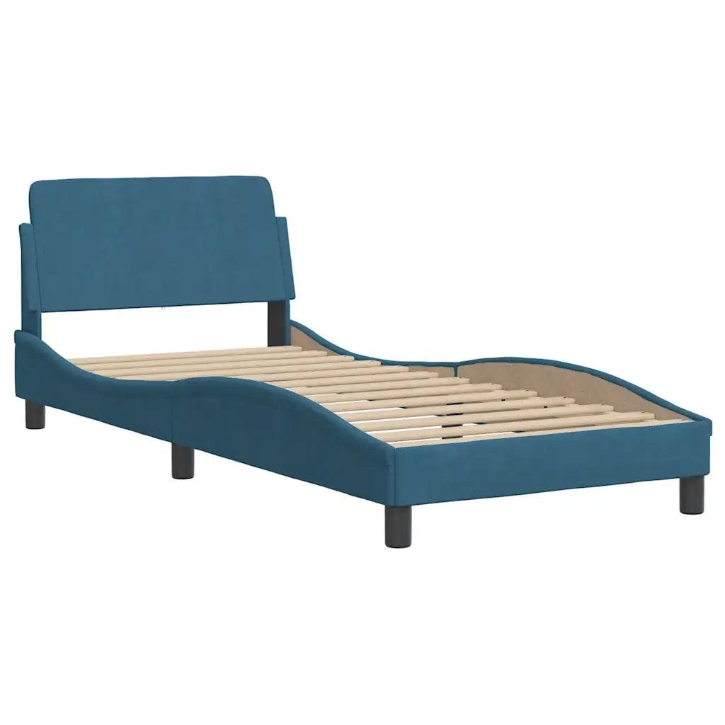 Giroletto senza Materasso Hanko Blu 80x200 cm in Velluto 3207817