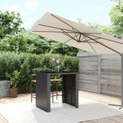 Tavolo Bar con Piano in Vetro Nero 105x80x110 cm Polyrattan 362594