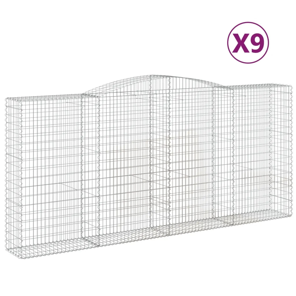 Cesti Gabbioni ad Arco 9 pz 400x50x180/200 cm Ferro Zincato 3147055