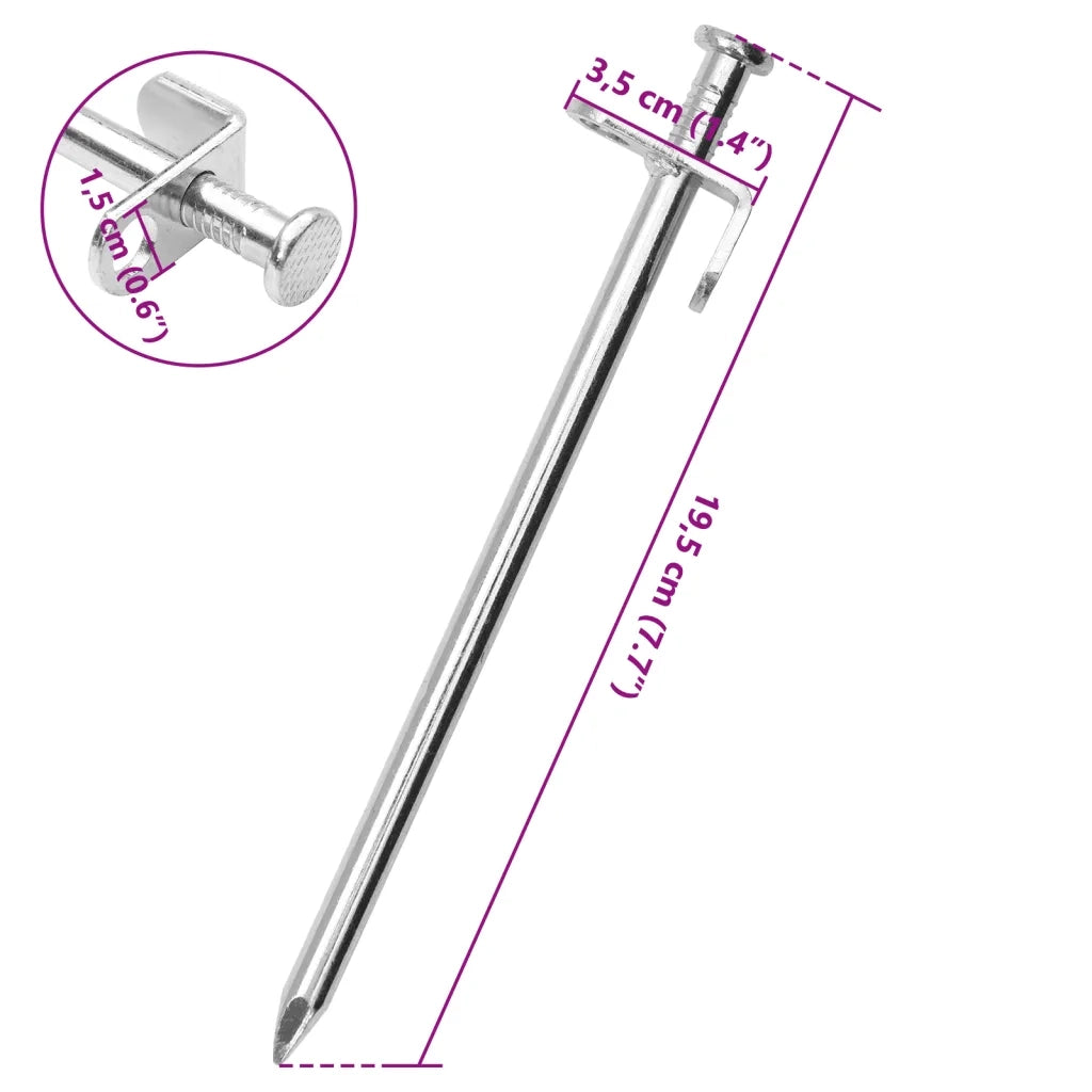 Picchetti per Tenda 24 pz 19,5 cm 8 mm in Acciaio Zincato CFW3842934