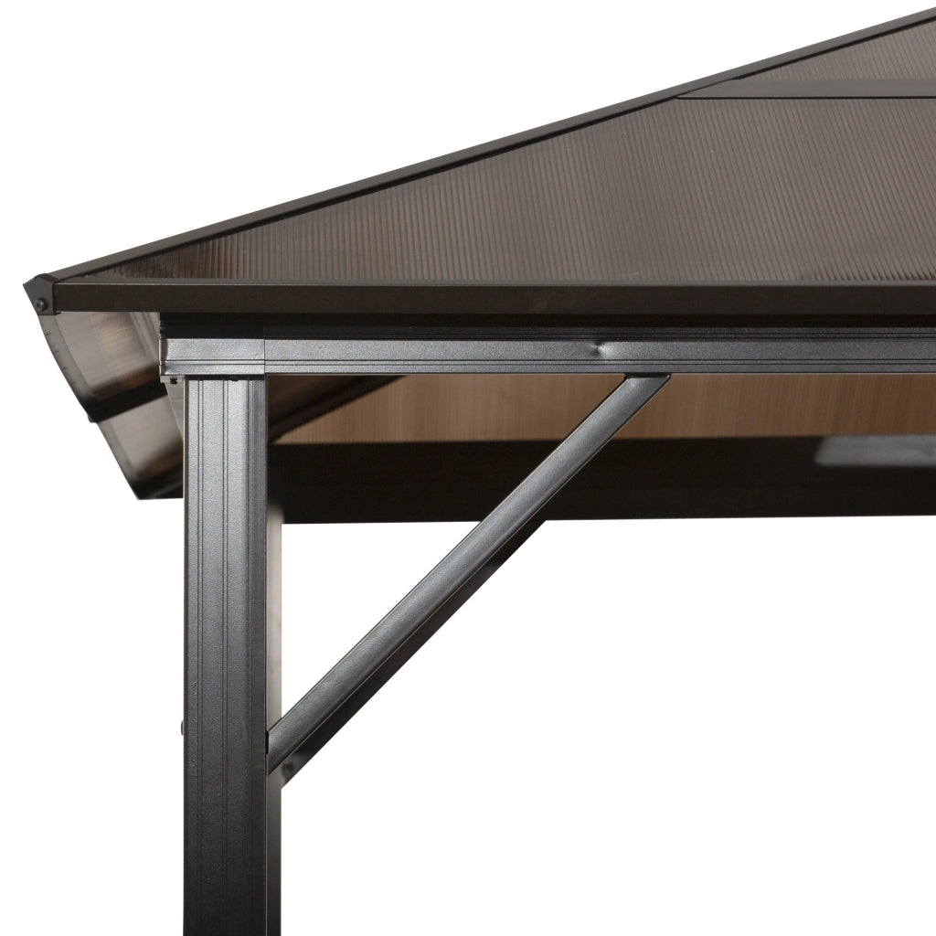 EasyComfort Gazebo da Giardino 3.6x3m con Tetto Apribile in Policarbonato e Struttura in Alluminio