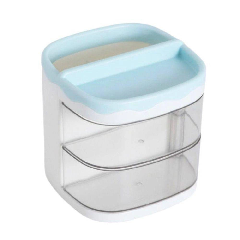Trade Shop - Organizer Azzurro Con Cassetti Organizzatore Scrivania Penne Trucco Cancelleria -