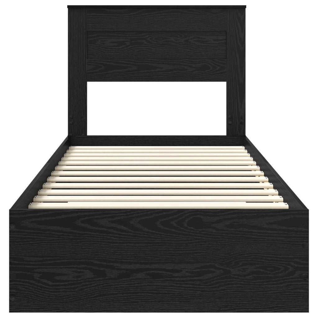 Struttura del letto Rovere Nero 90 x 200 cm Legno multistrato 3410036