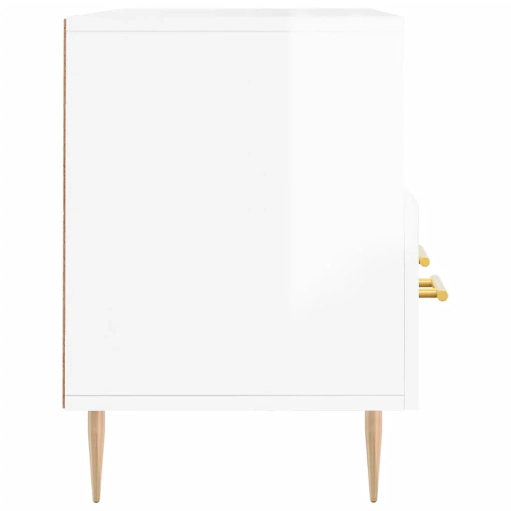 Mobile TV multimediale mensola TV mobile TV sala da pranzo soggiorno camera da letto finitura lucida 102 x 36 x 50 cm legno ingegnerizzato bianco 02_0026998