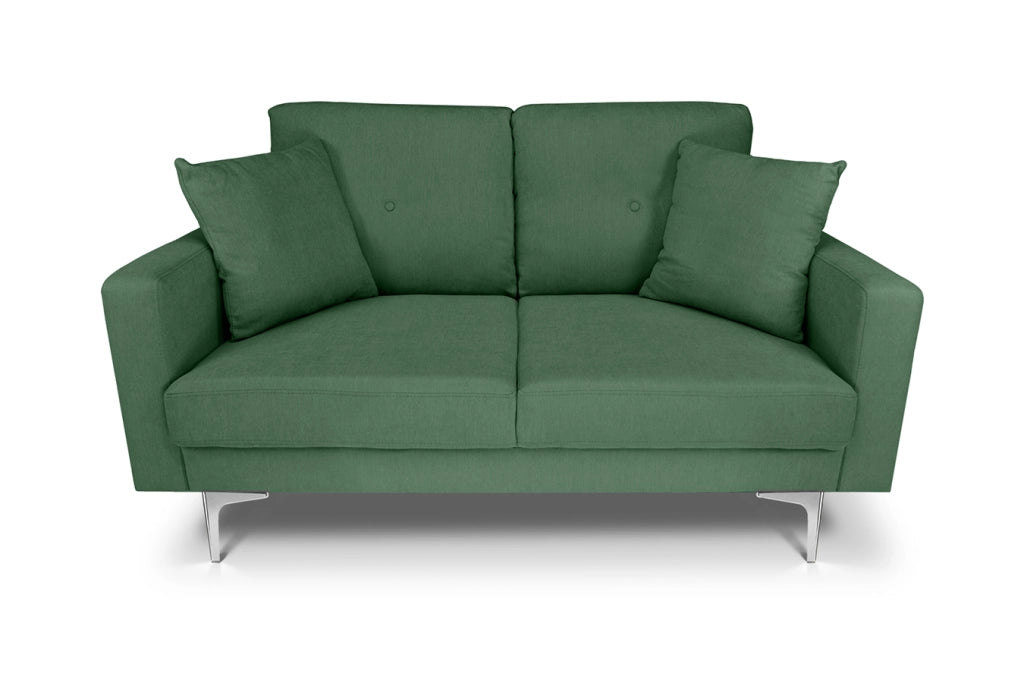 Divano 2 posti in tessuto vellutato verde abete piedi in metallo - Chloe - DI2P-CH38FBC-PM