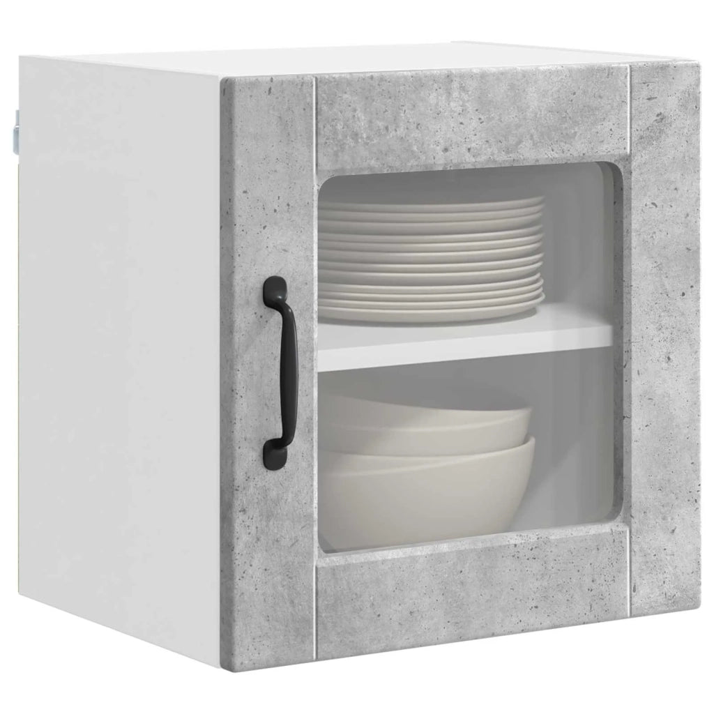 Mobile in vetro da parete PORTO 2 pcs Grigio cemento