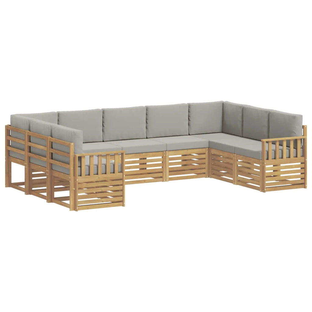 Set di divani da esterno 7 pcs Bianco e Grigio Chiaro