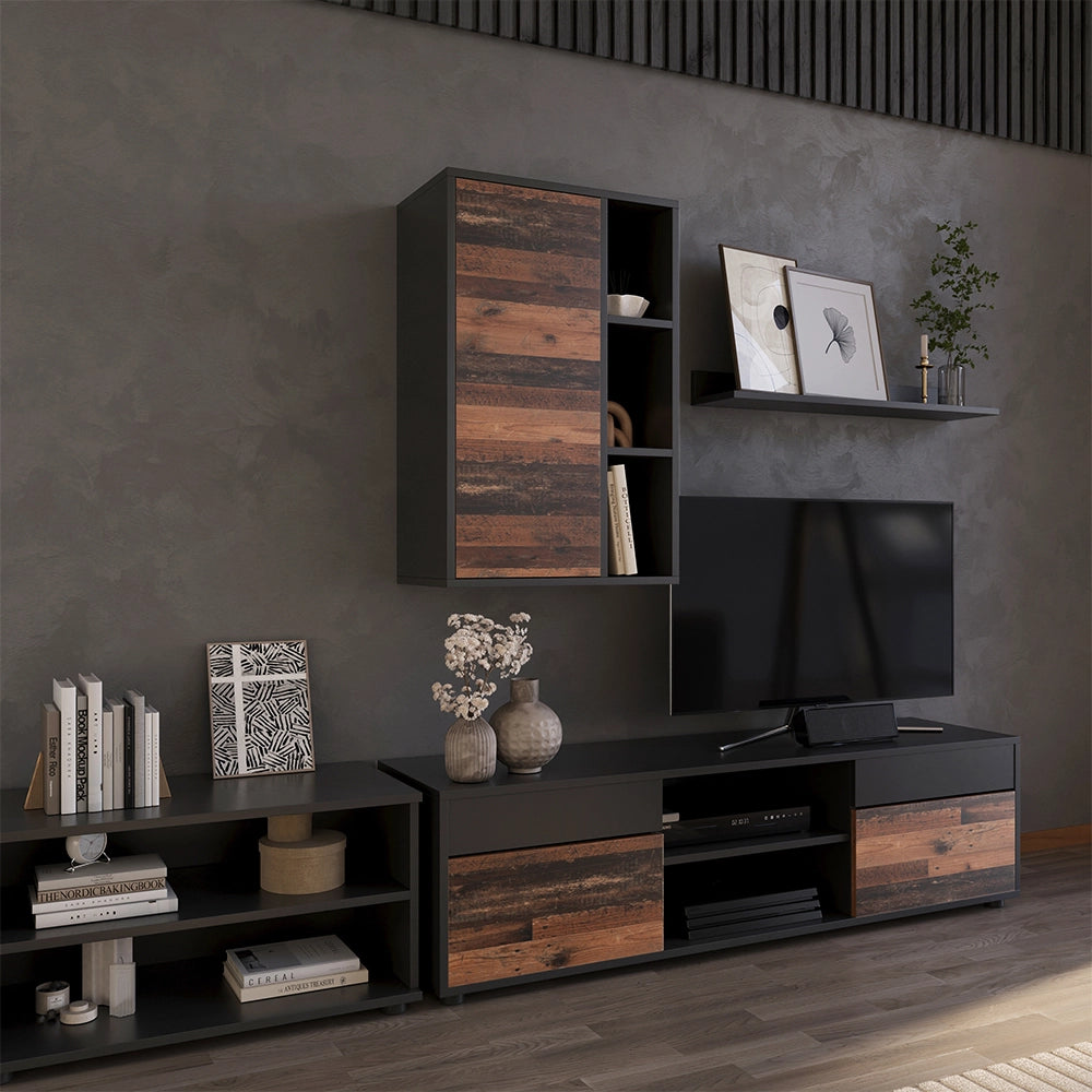 Vicco Libreria da parete Nero/antico 50.1 x 78.4 cm con 3 scomparti aperti