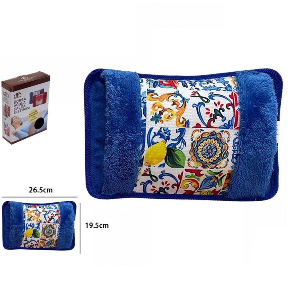 Trade Shop - Borsa Acqua Calda Elettrica Vietri Con Tasca Scalda Mani Vari Colori Fantasie -