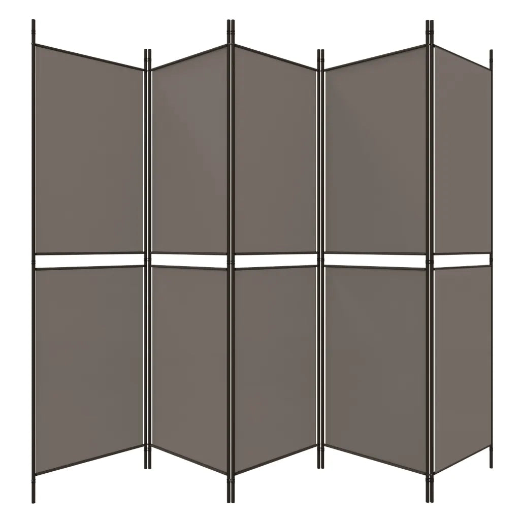 Divisorio a 5 Pannelli Antracite 250x200 cm Tessuto cod mxl 62785