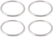 O-ring 50mm - 4 pezzi - 5mm di diametro - Acciaio inossidabile - Classe marina - Resistente all'usura