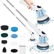 Set di 8 in 1 per pulizia elettrica - spazzola elettrica wireless con set di spazzole - maniglia regolabile - spazzola a 360° per la pulizia della doccia - vasca da bagno