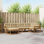 Set di divani da esterno con cuscino 6 pcs Naturale e Beige