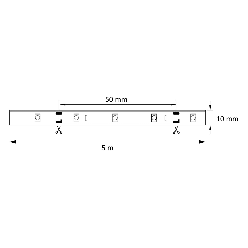 Striscia LED 12V 5m IP20 4000K neutra 2400lm Polux