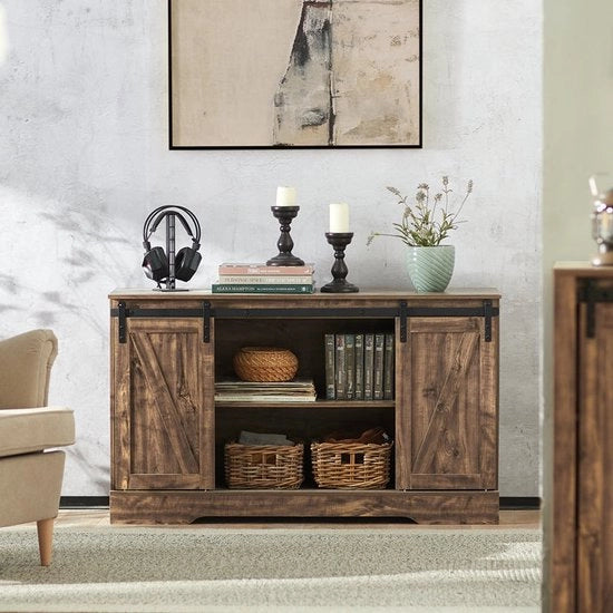 Cassettiera a scomparto - Porta scorrevole - Cassetton - Mobile per TV - Design elegante