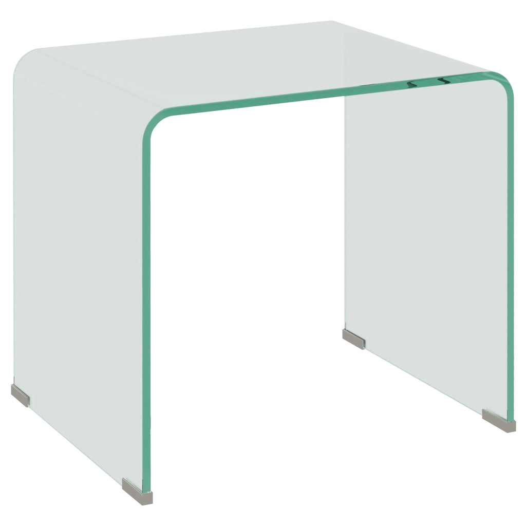 Tavolino da Salotto in Vetro Temperato Moderno ¨C Zephmum ¨C Trasparente 50x40x45 cm