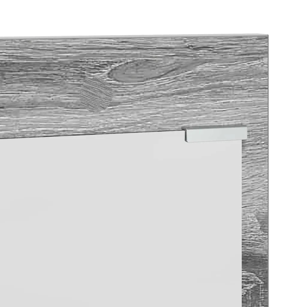 vidaXL Appendiabiti a muro con specchio Grigio sonoma 90 x 10 x 50 cm