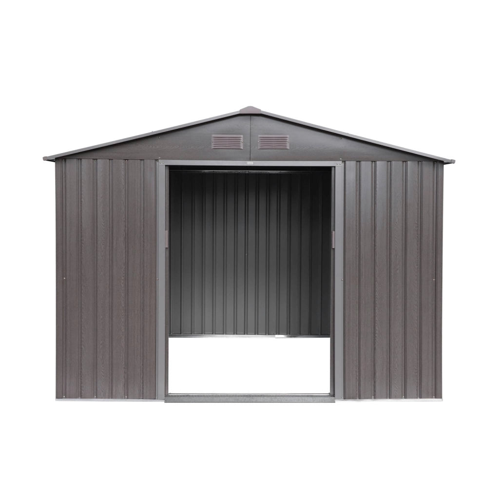 Casetta da giardino in metallo con kit di ancoraggio, 5.9m², marrone