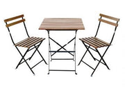 SET BISTROT DA GIARDINO WOODY TAVOLINO 60CM + 2 SEDIE PIEGHEVOLI IN LEGNO